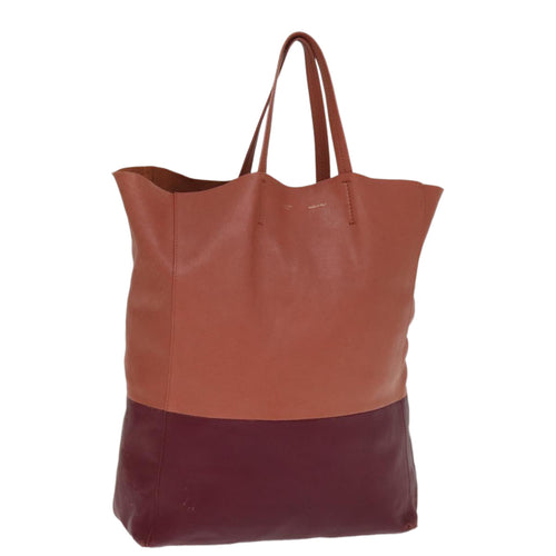 CELINE Horizontal Cabas Tote Bag Leather Bordeaux Orange  ar11846