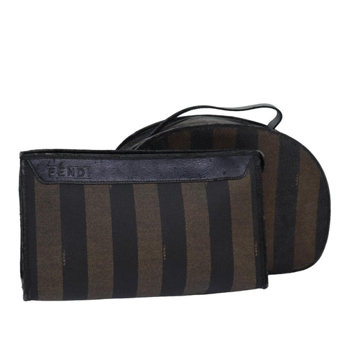 FENDI Pecan Canvas Clutch Bag 2Set Brown Blackar11882