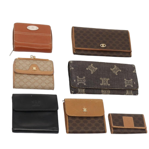 CELINE Macadam Canvas Wallet PVC 7Set Beige Brown  ar11903