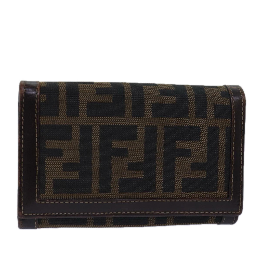 FENDI Zucca Canvas Wallet Black Brownar11965