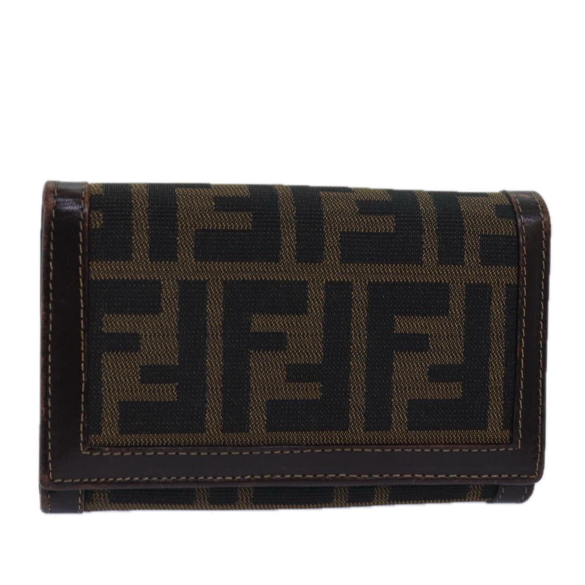 FENDI Zucca Canvas Wallet Black Brownar11965