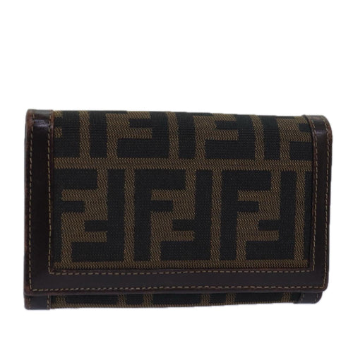 FENDI Zucca Canvas Wallet Black Brownar11965