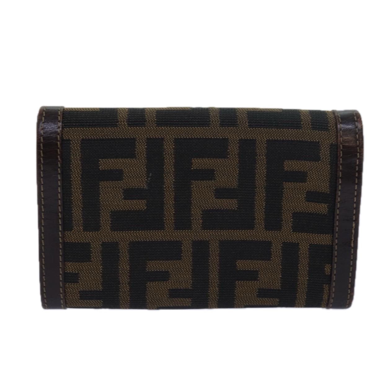 FENDI Zucca Canvas Wallet Black Brownar11965
