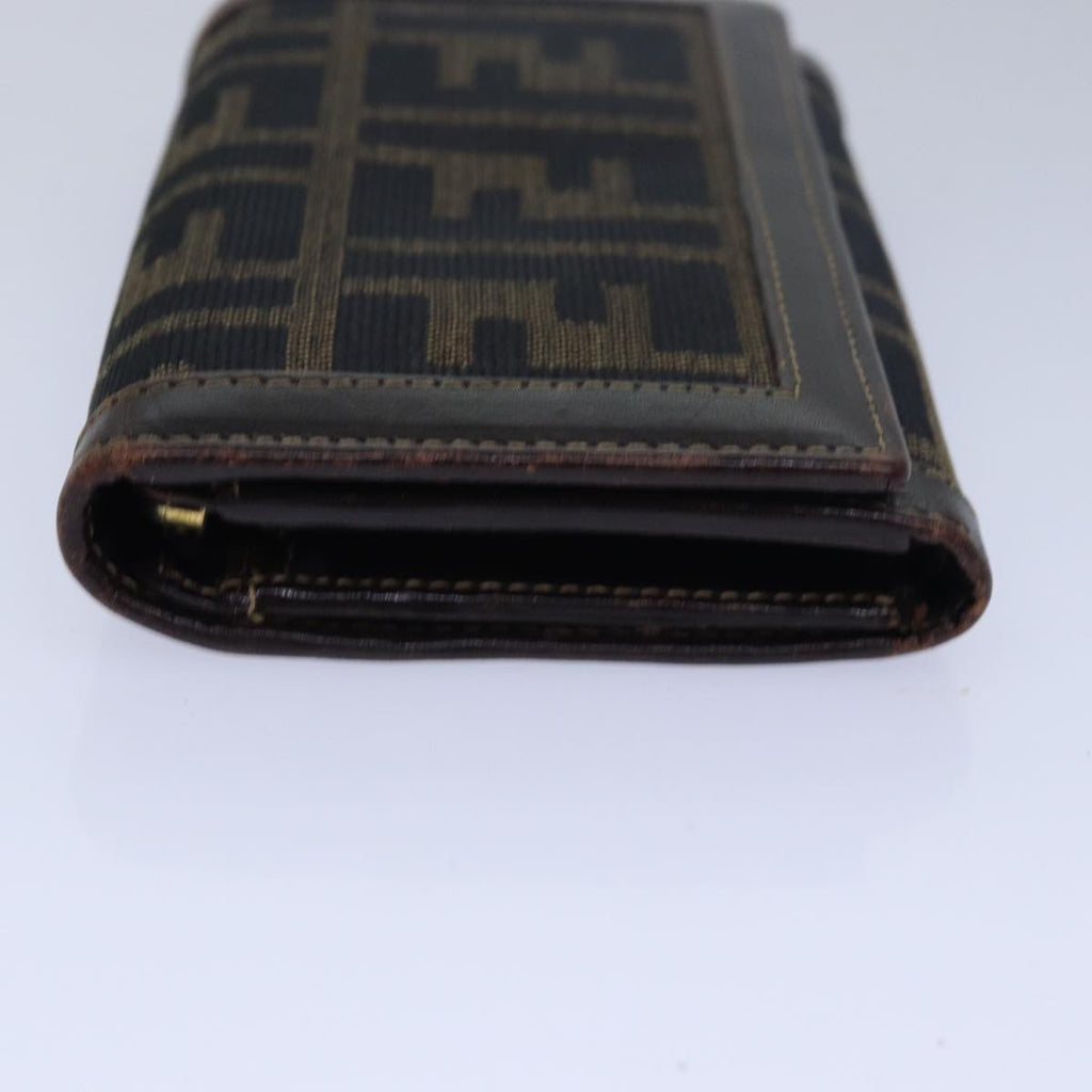 FENDI Zucca Canvas Wallet Black Brownar11965
