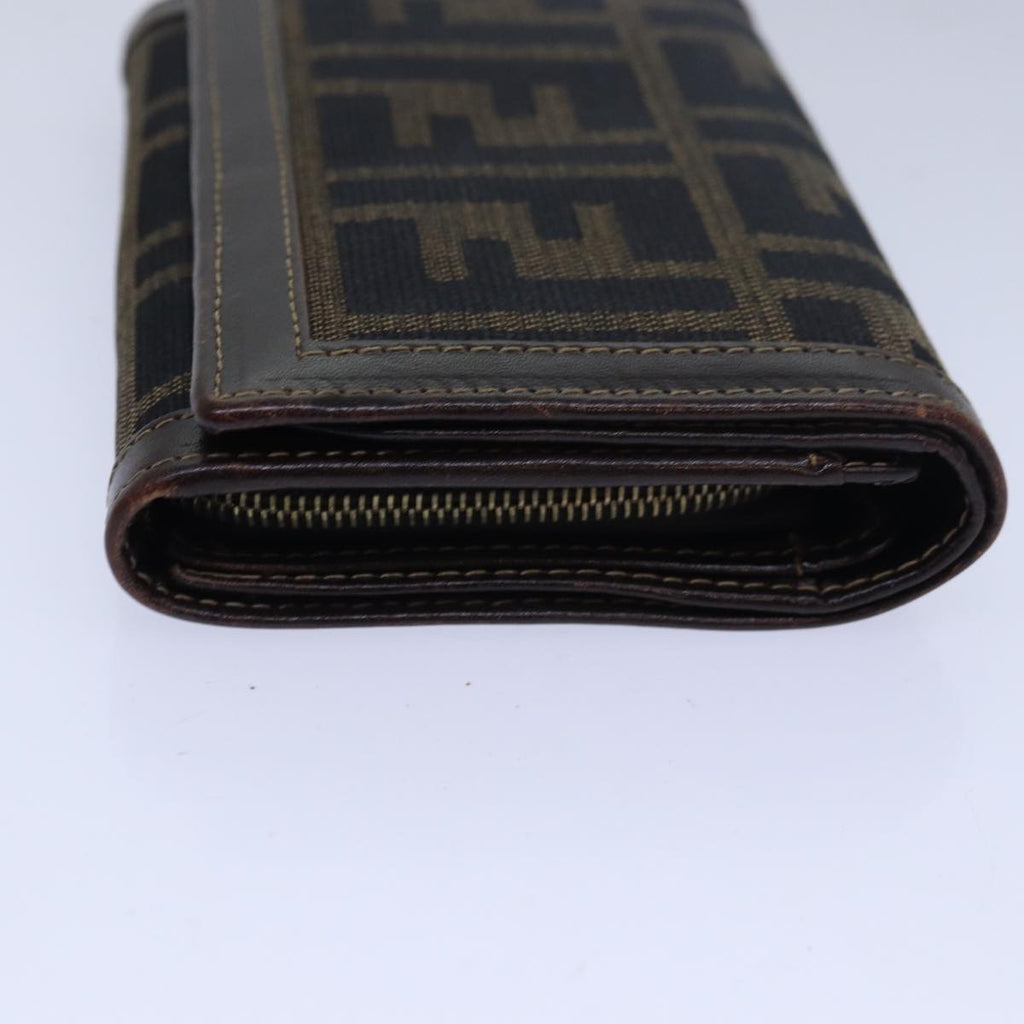 FENDI Zucca Canvas Wallet Black Brownar11965