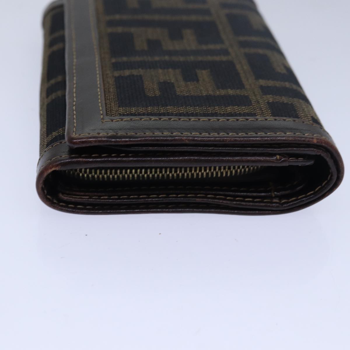 FENDI Zucca Canvas Wallet Black Brownar11965