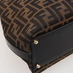 FENDI Zucca Canvas Hand Bag 2way Brown Blackar11997