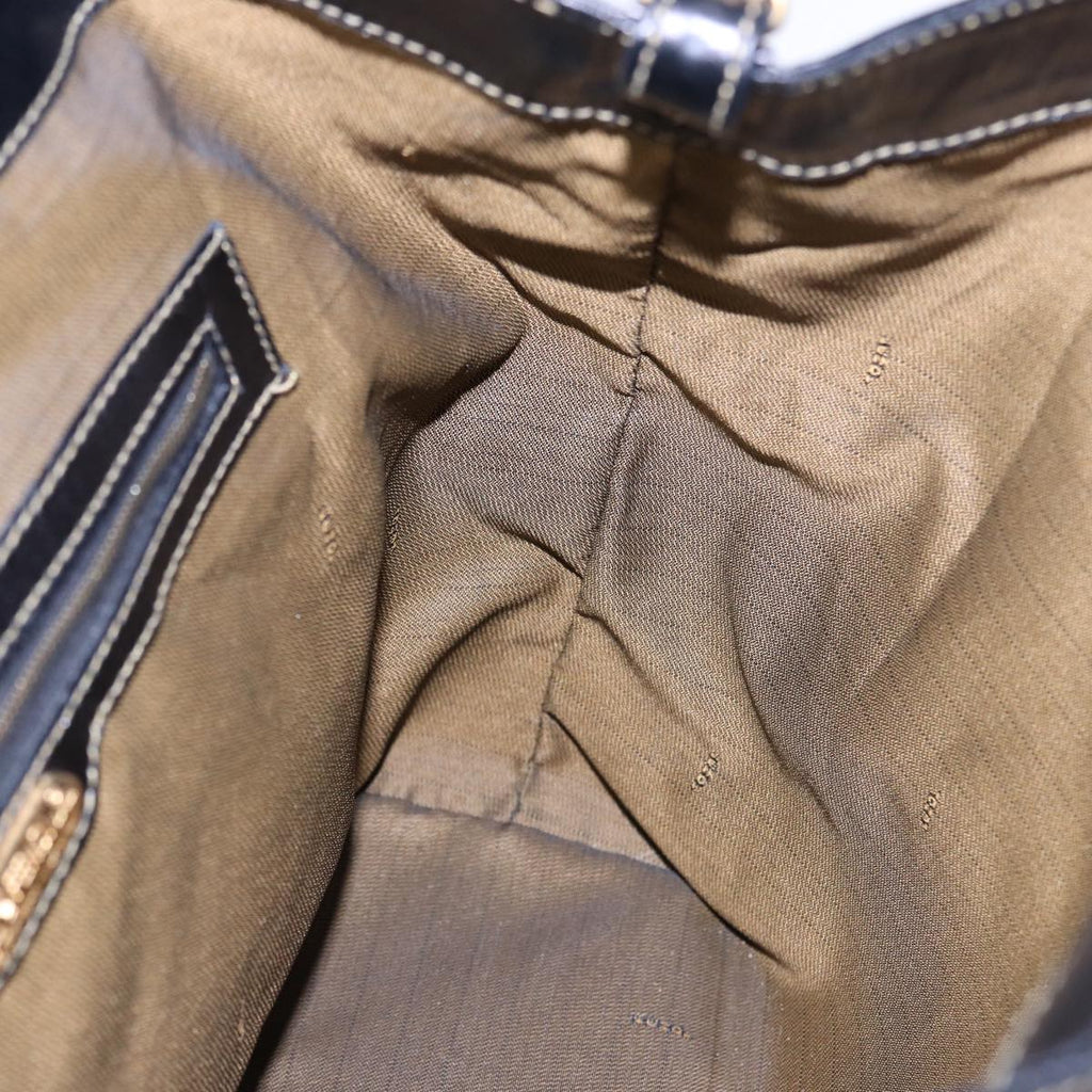 FENDI Zucca Canvas Hand Bag 2way Brown Blackar11997