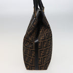 FENDI Zucca Canvas Hand Bag 2way Brown Blackar11997