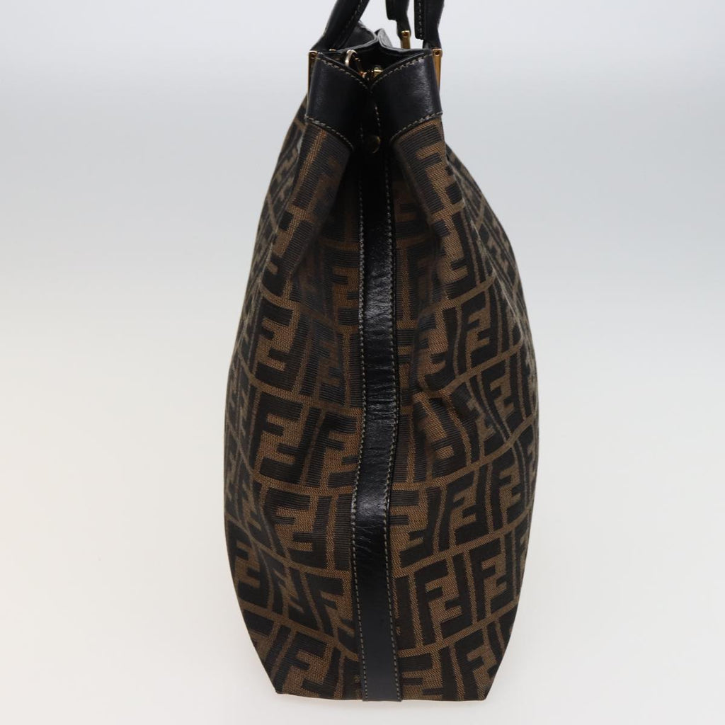 FENDI Zucca Canvas Hand Bag 2way Brown Blackar11997
