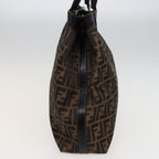 FENDI Zucca Canvas Hand Bag 2way Brown Blackar11997