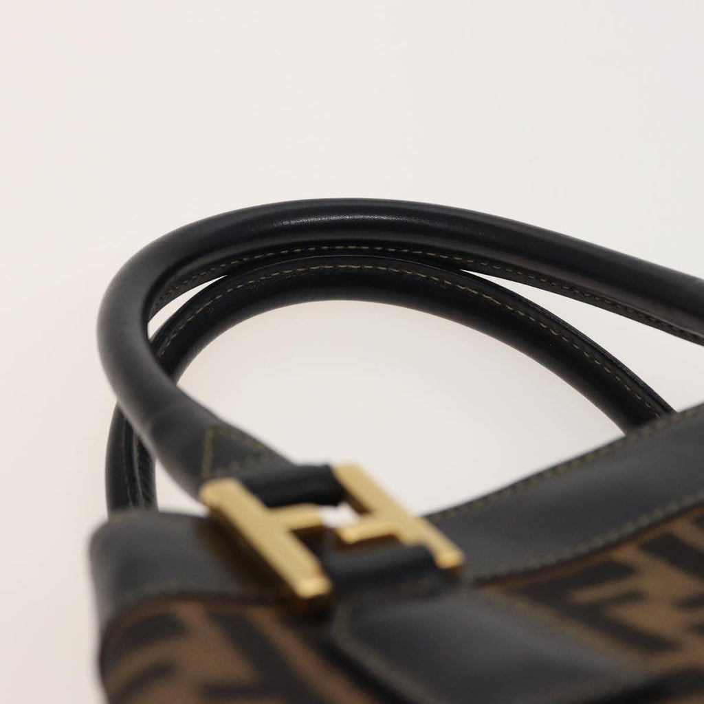 FENDI Zucca Canvas Hand Bag 2way Brown Blackar11997