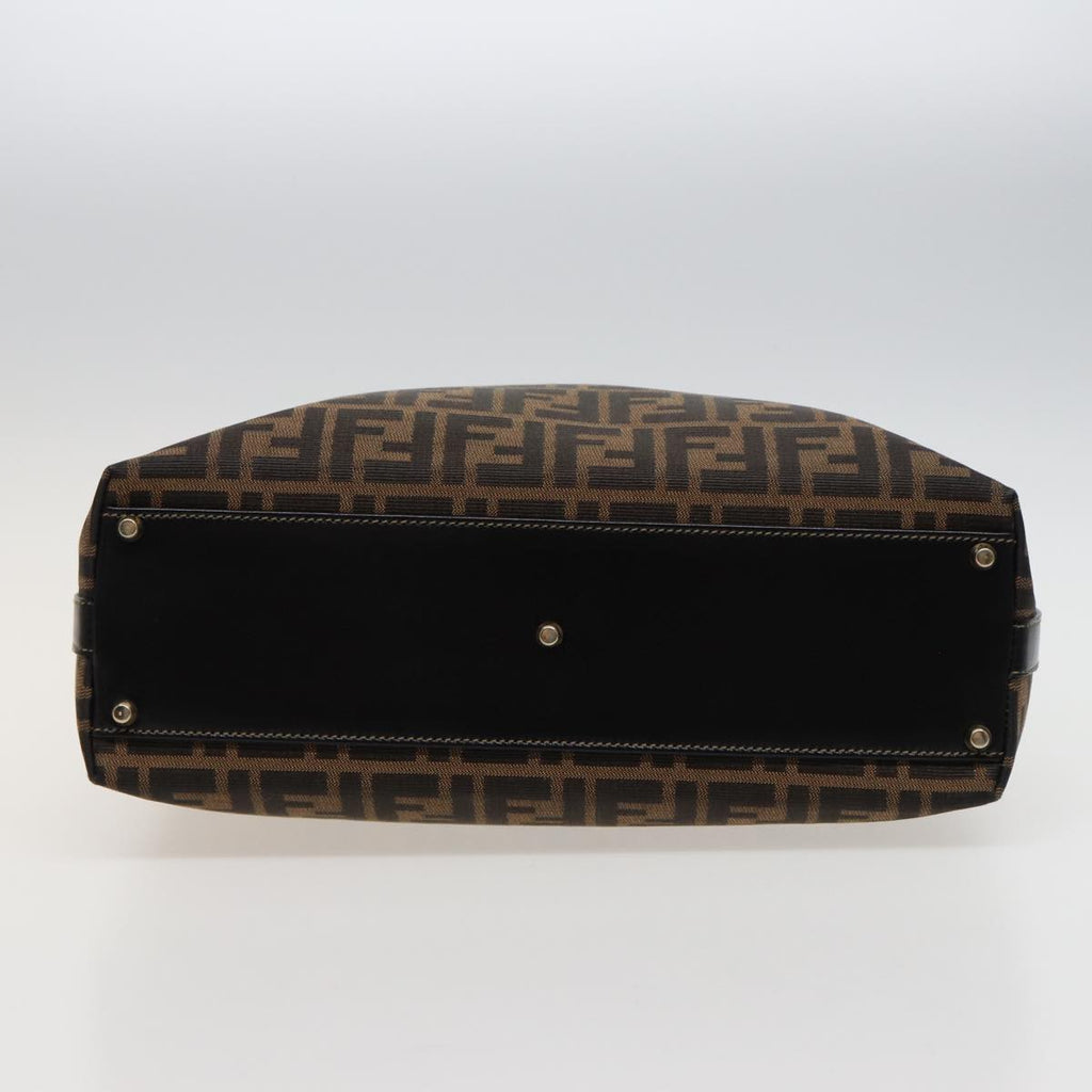 FENDI Zucca Canvas Hand Bag 2way Brown Blackar11997