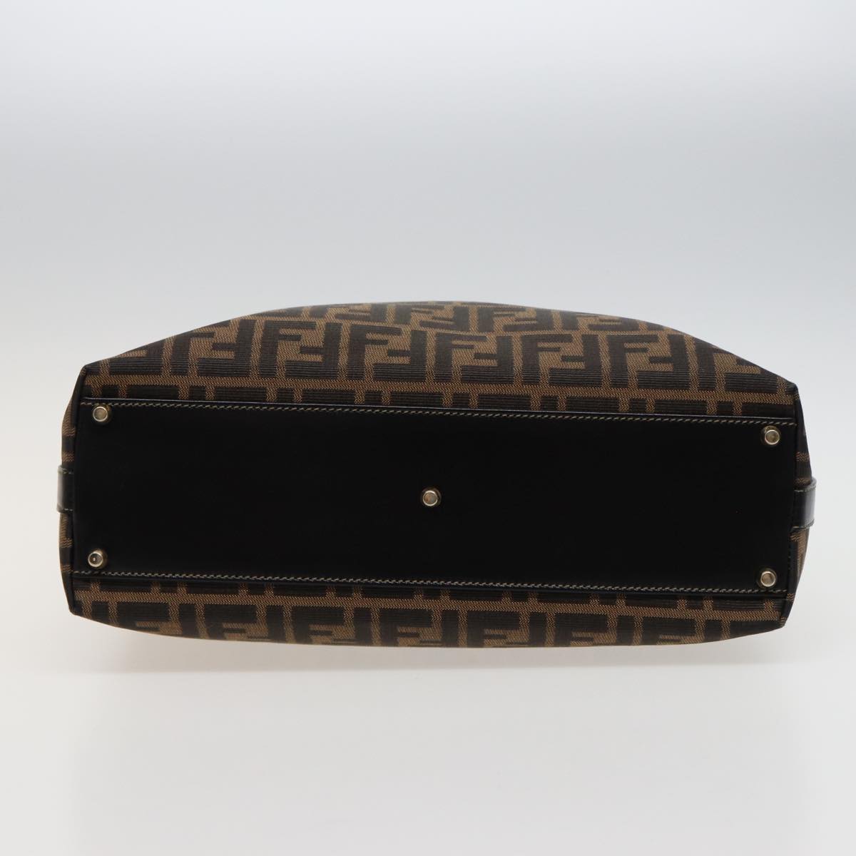 FENDI Zucca Canvas Hand Bag 2way Brown Blackar11997