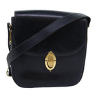 CELINE Shoulder Bag Leather Black Auth ar12071