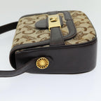 CELINE C Sulky Shoulder Bag Canvas Beige Auth ar12163