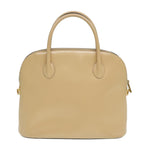 CELINE Hand Bag Leather 2way Beige Auth ar12229