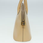 CELINE Hand Bag Leather 2way Beige Auth ar12229