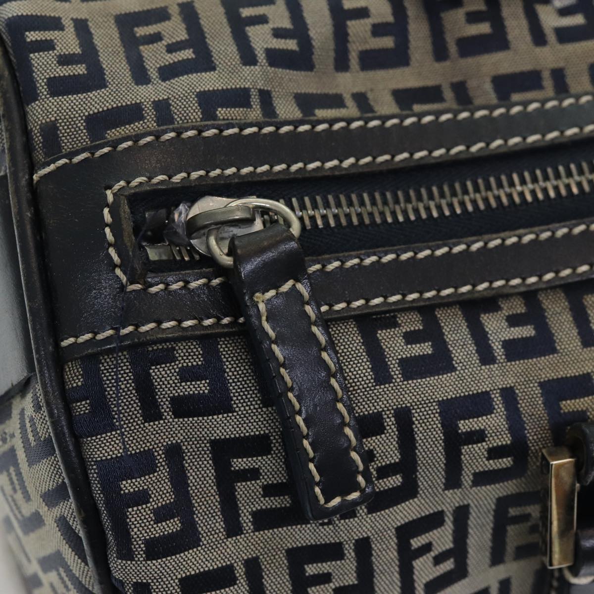 FENDI Zucchino Canvas Hand Bag Navyar12302