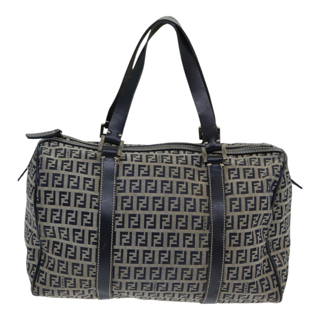 FENDI Zucchino Canvas Hand Bag Navyar12302