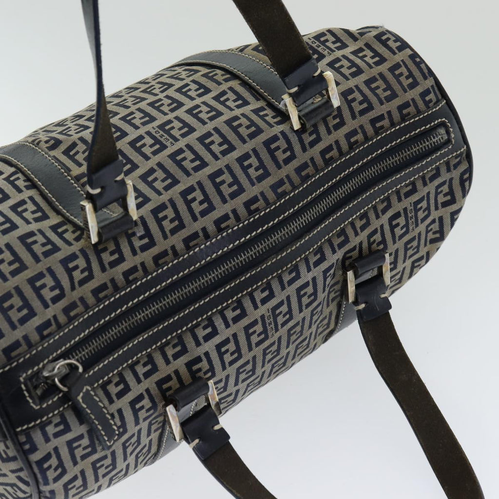 FENDI Zucchino Canvas Hand Bag Navyar12302