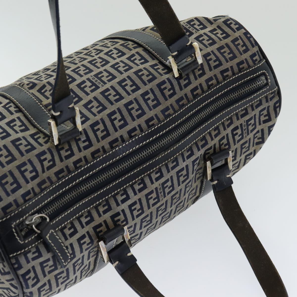 FENDI Zucchino Canvas Hand Bag Navyar12302
