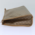 CELINE Macadam Canvas Clutch Bag Beige Auth ar12311