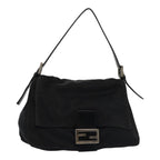 FENDI Mamma Baguette Shoulder Bag Nylon Blackar12319