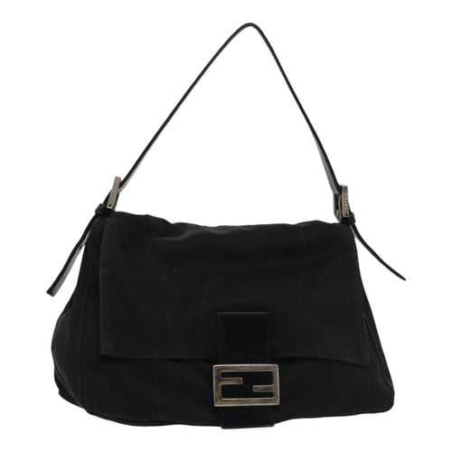 FENDI Mamma Baguette Shoulder Bag Nylon Blackar12319