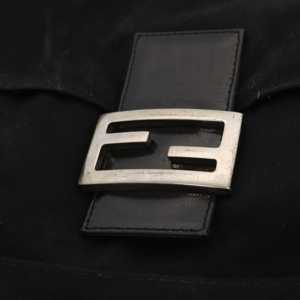 FENDI Mamma Baguette Shoulder Bag Nylon Blackar12319