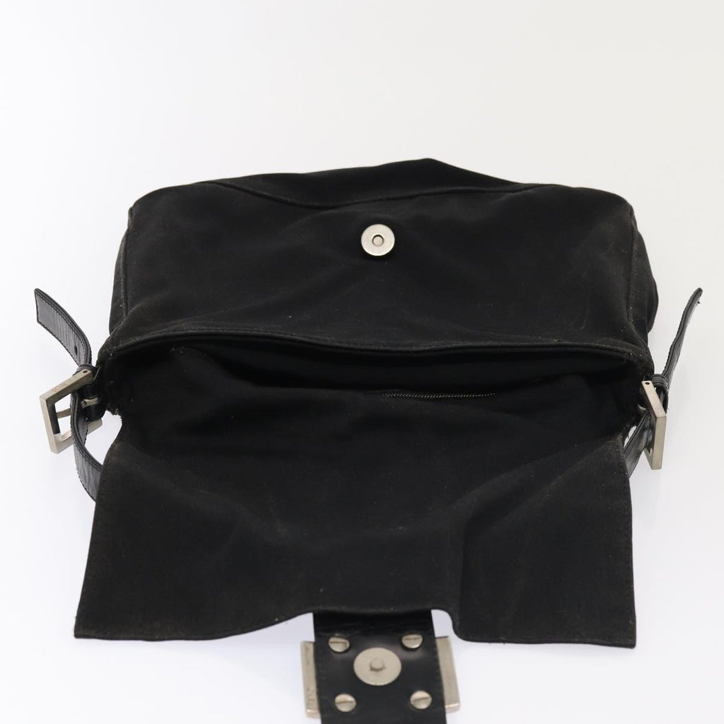 FENDI Mamma Baguette Shoulder Bag Nylon Blackar12319