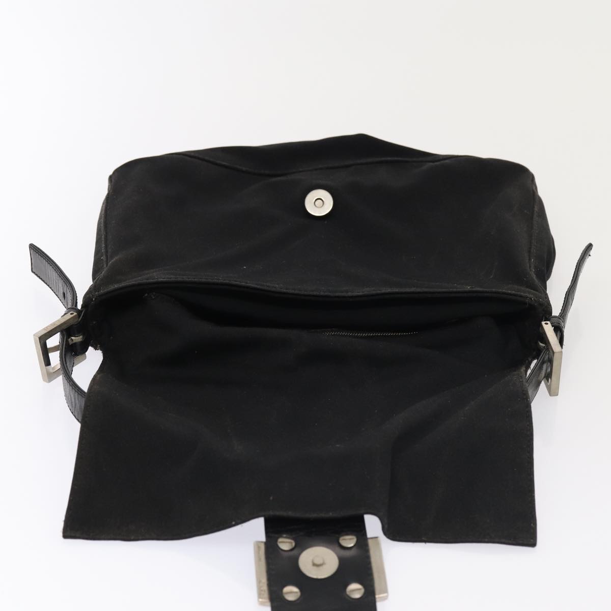 FENDI Mamma Baguette Shoulder Bag Nylon Blackar12319