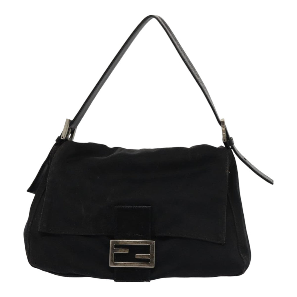 FENDI Mamma Baguette Shoulder Bag Nylon Blackar12319