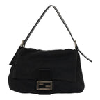 FENDI Mamma Baguette Shoulder Bag Nylon Blackar12319