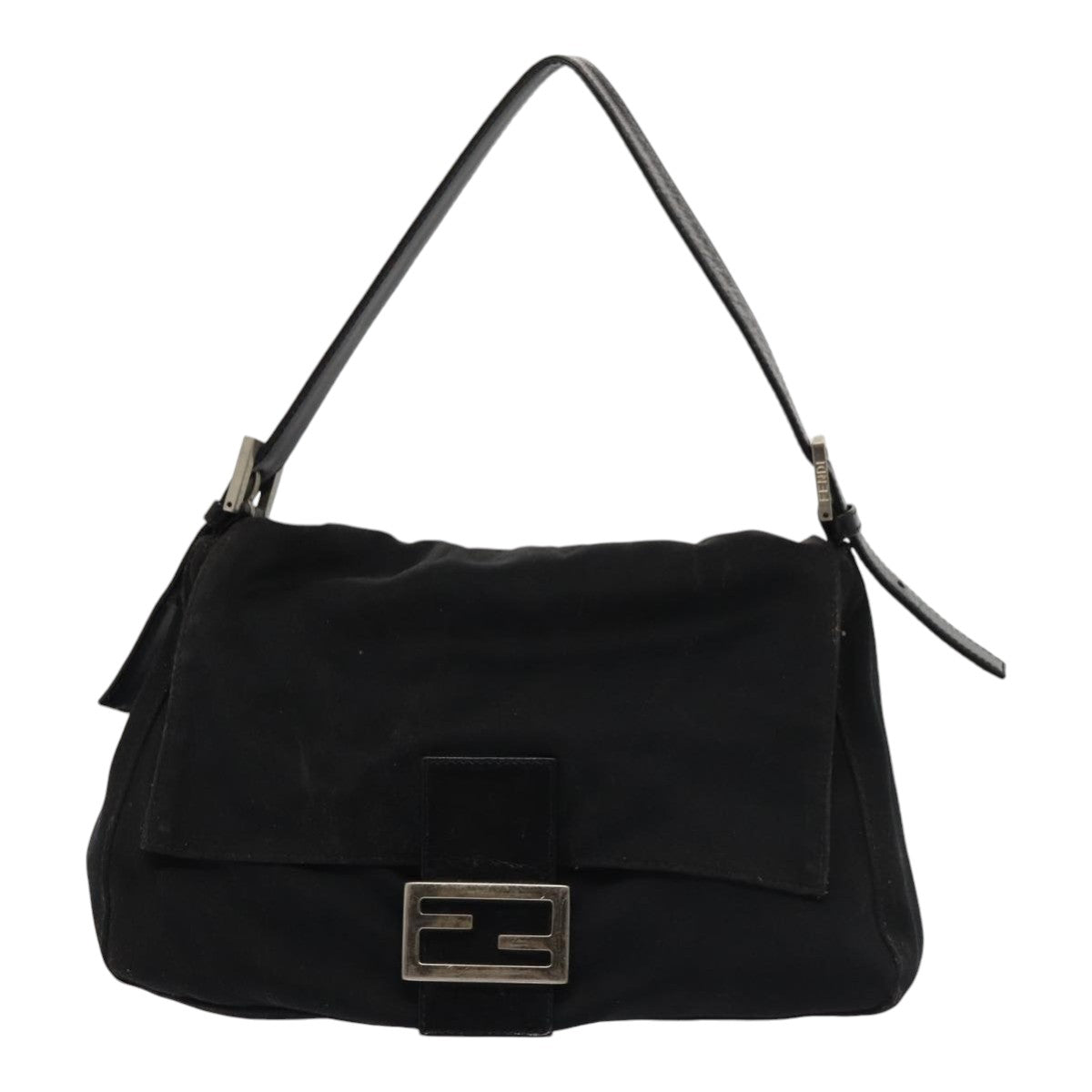 FENDI Mamma Baguette Shoulder Bag Nylon Blackar12319