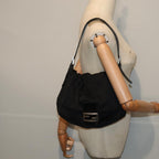 FENDI Mamma Baguette Shoulder Bag Nylon Blackar12319