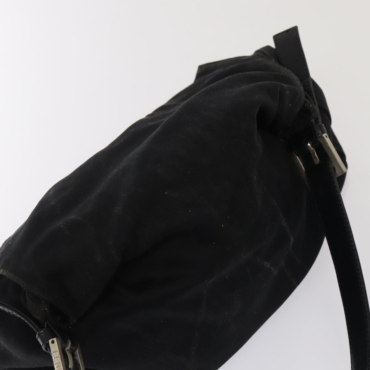 FENDI Mamma Baguette Shoulder Bag Nylon Blackar12319