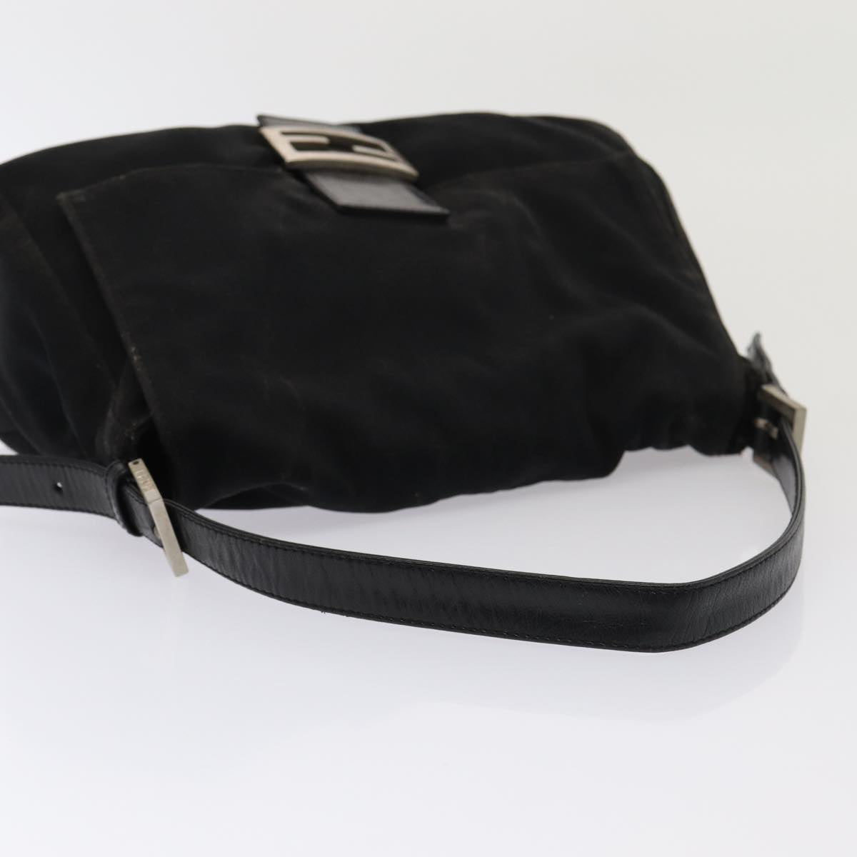 FENDI Mamma Baguette Shoulder Bag Nylon Blackar12319