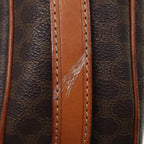 CELINE Macadam Canvas Shoulder Bag PVC Leather Brown Gold Auth ar12392