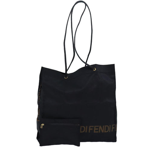 FENDI Tote Bag Nylon Black Goldar12397