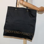 FENDI Tote Bag Nylon Black Goldar12397