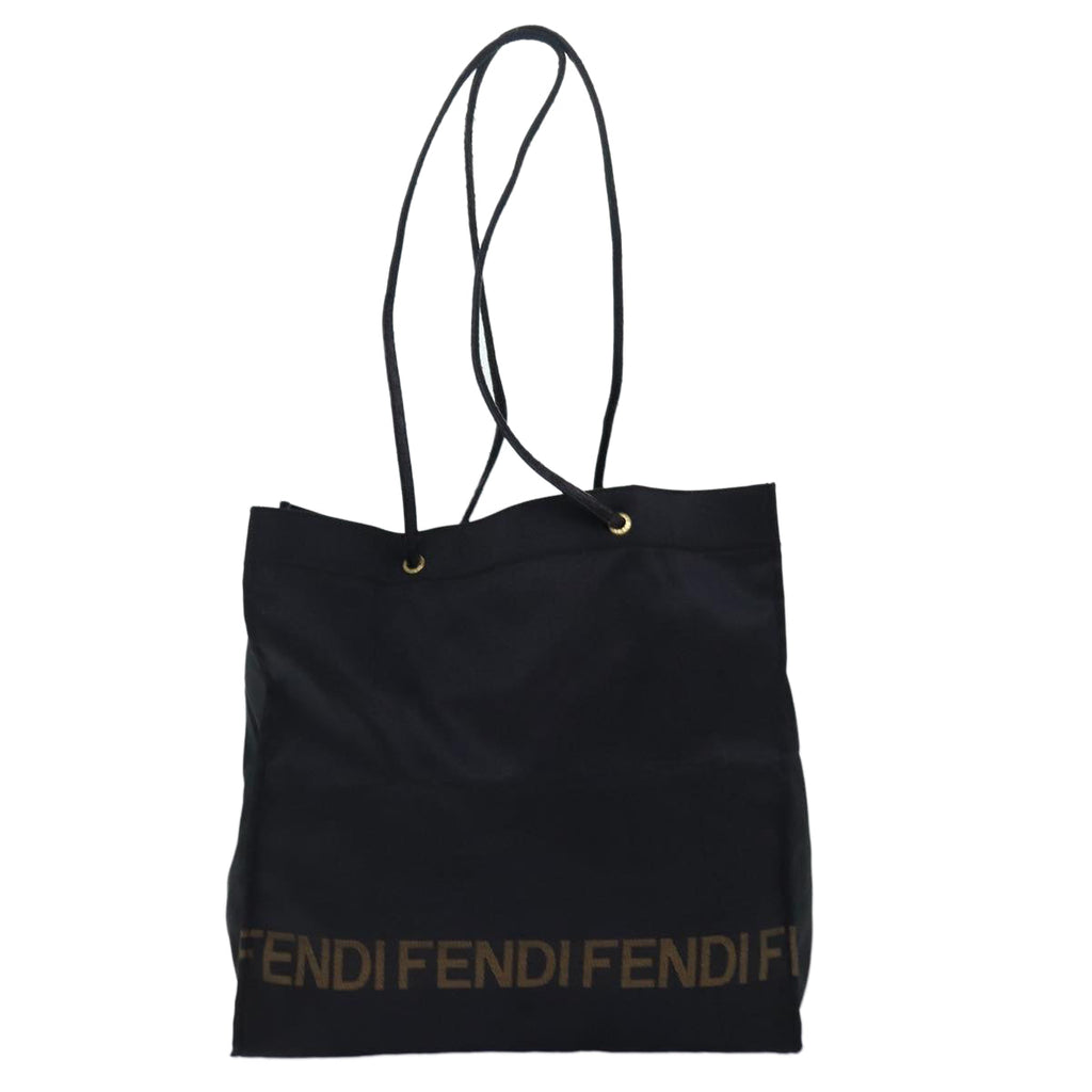 FENDI Tote Bag Nylon Black Goldar12397