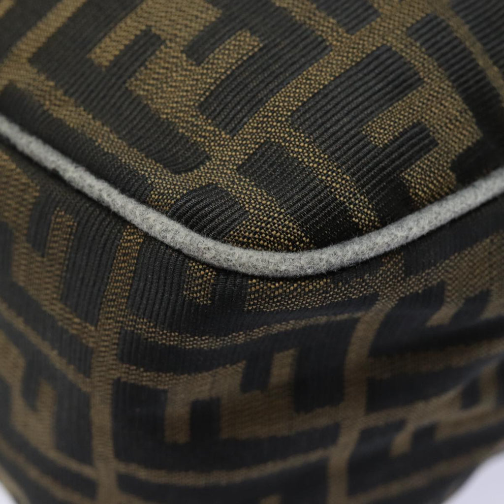 FENDI Zucca Canvas Shoulder Bag Brown Black goldar12413