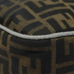 FENDI Zucca Canvas Shoulder Bag Brown Black goldar12413