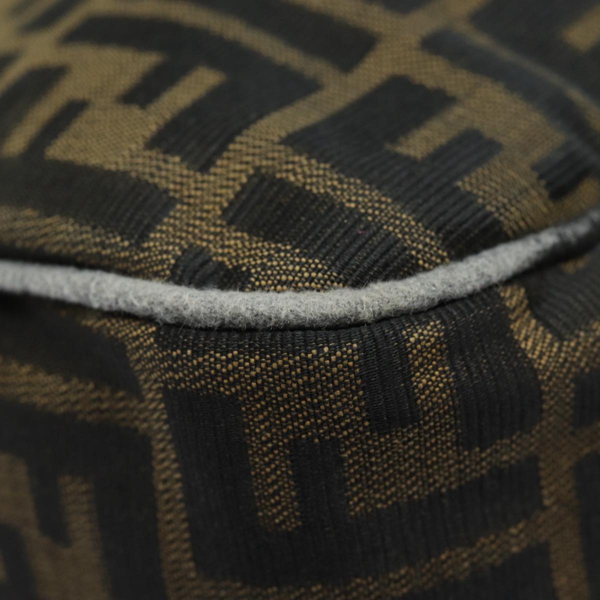 FENDI Zucca Canvas Shoulder Bag Brown Black goldar12413