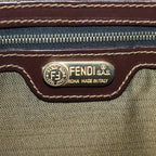FENDI Zucca Canvas Shoulder Bag Brown Black goldar12413