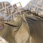 FENDI Zucca Canvas Shoulder Bag Brown Black goldar12413