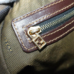 FENDI Zucca Canvas Shoulder Bag Brown Black goldar12413