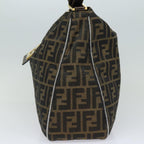 FENDI Zucca Canvas Shoulder Bag Brown Black goldar12413
