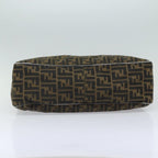 FENDI Zucca Canvas Shoulder Bag Brown Black goldar12413